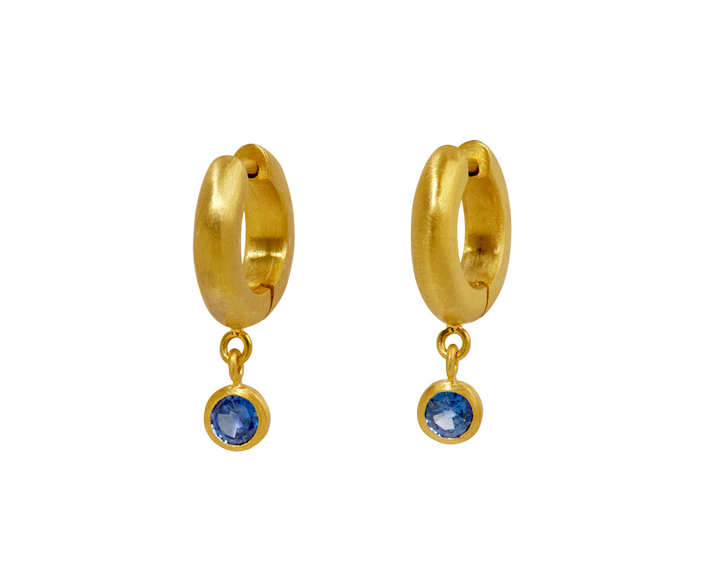Blue Sapphire Signature Hoop Earrings