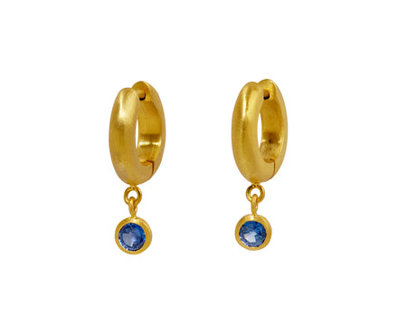 Blue Sapphire Signature Hoop Earrings
