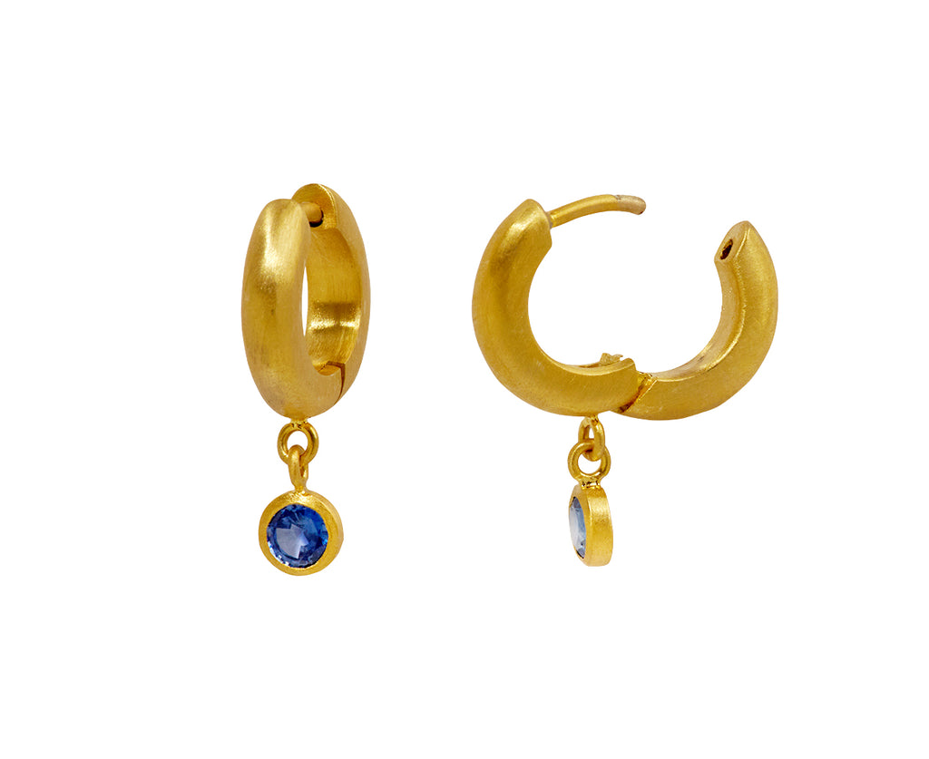 Blue Sapphire Signature Hoop Earrings