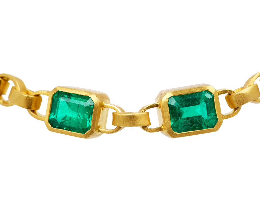 Double Emerald Signature Chain Bracelet