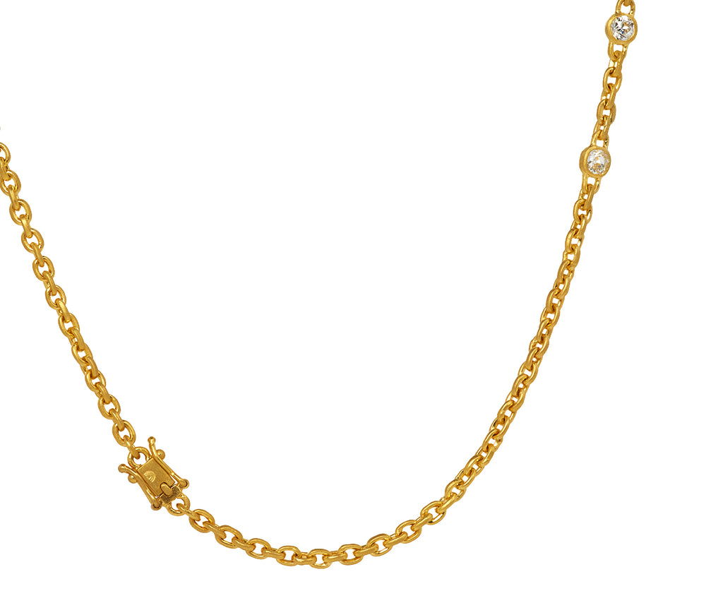 Old Mine Cut Diamond Single Strand Draped Fairy Chain