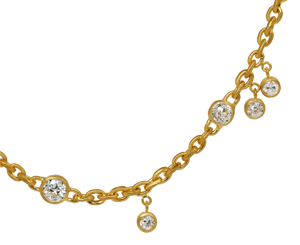 Old Mine Cut Diamond Single Strand Draped Fairy Chain