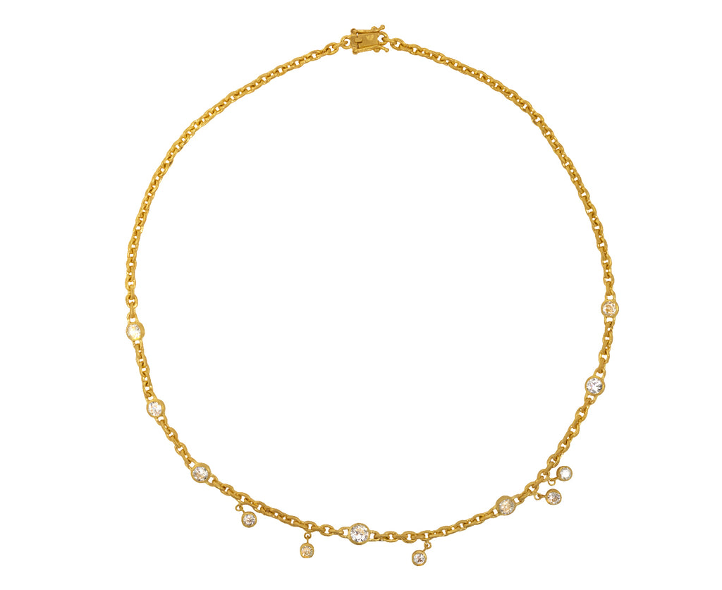 Old Mine Cut Diamond Single Strand Draped Fairy Chain