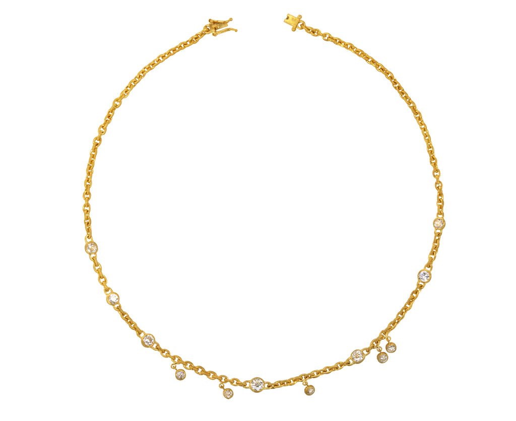 Old Mine Cut Diamond Single Strand Draped Fairy Chain