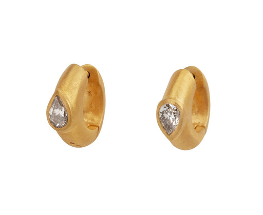 Teardrop Diamond Signature Hoop Earrings
