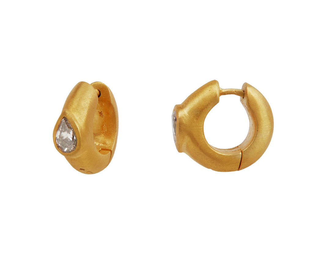 Teardrop Diamond Signature Hoop Earrings