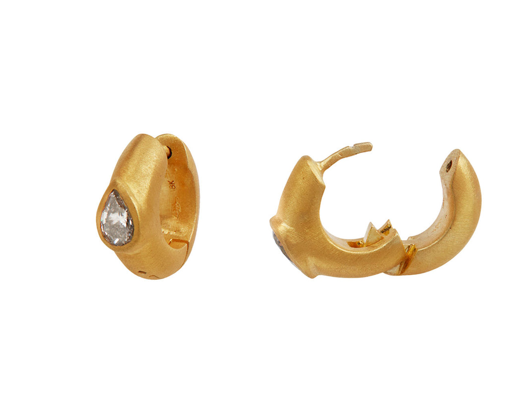 Teardrop Diamond Signature Hoop Earrings