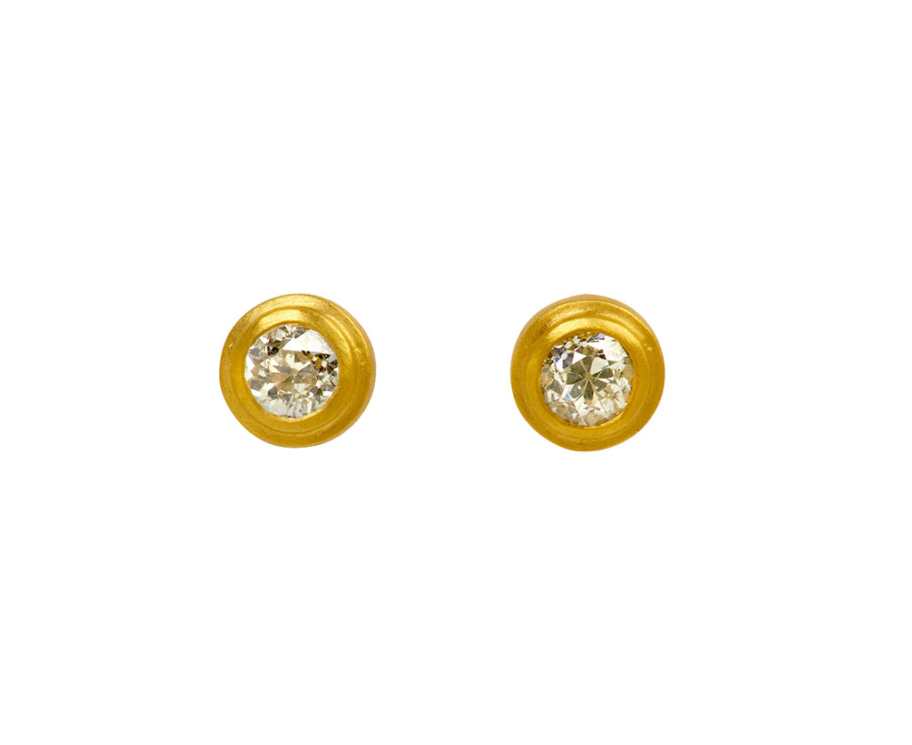 Old European Cut Diamond Ziggurat Stud Earrings