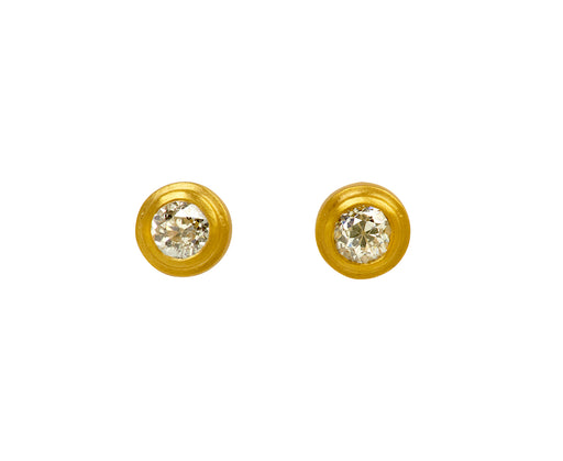 Old European Cut Diamond Ziggurat Stud Earrings