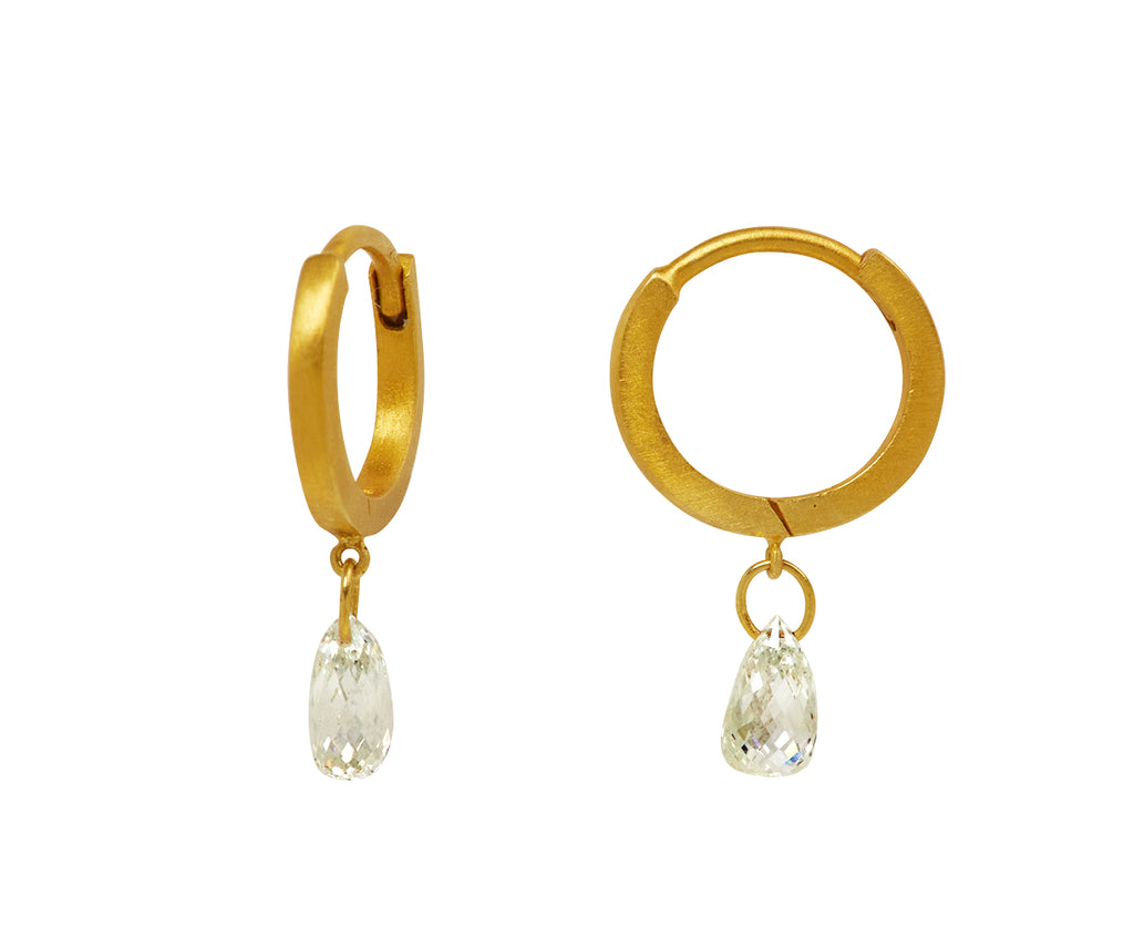 Briolette Diamond Fairy Hoop Earrings - TWISTonline 