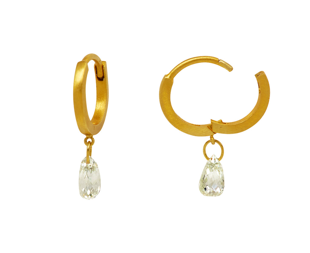 Briolette Diamond Fairy Hoop Earrings - TWISTonline 