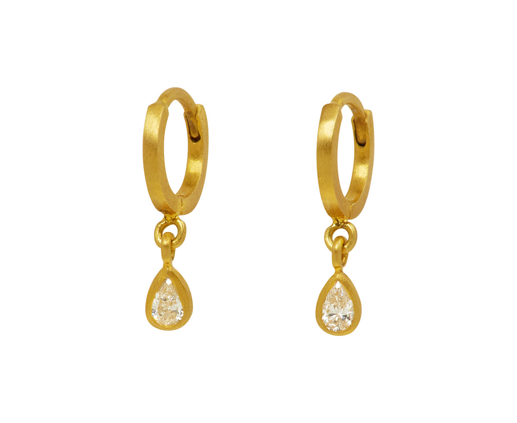 Pear Diamond Dangle Fairy Hoop Earrings - TWISTonline 