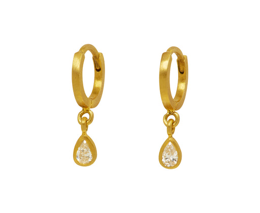 Pear Diamond Dangle Fairy Hoop Earrings - TWISTonline 