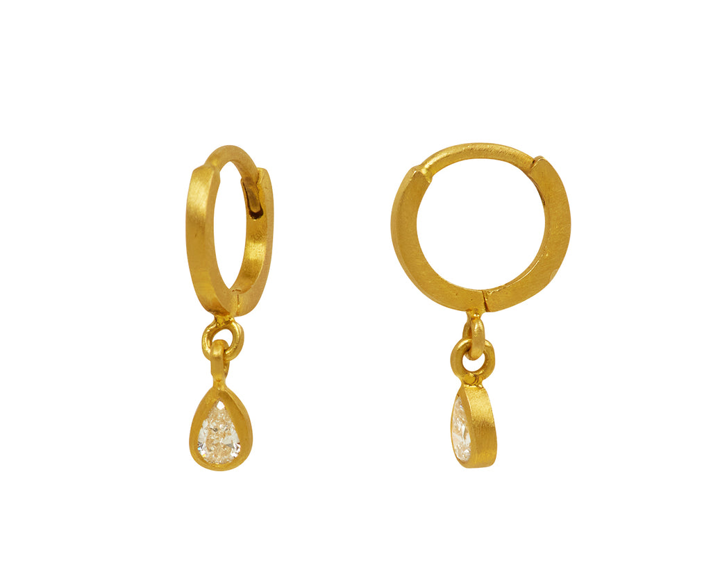 Pear Diamond Dangle Fairy Hoop Earrings - TWISTonline 