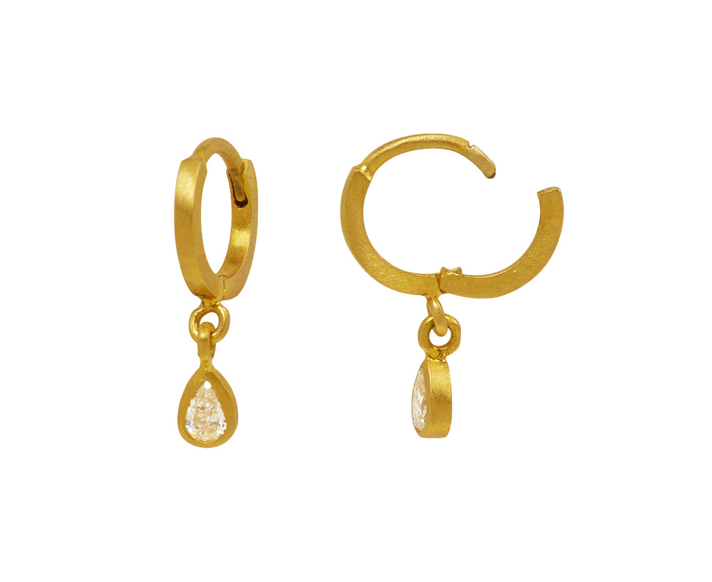 Pear Diamond Dangle Fairy Hoop Earrings - TWISTonline 