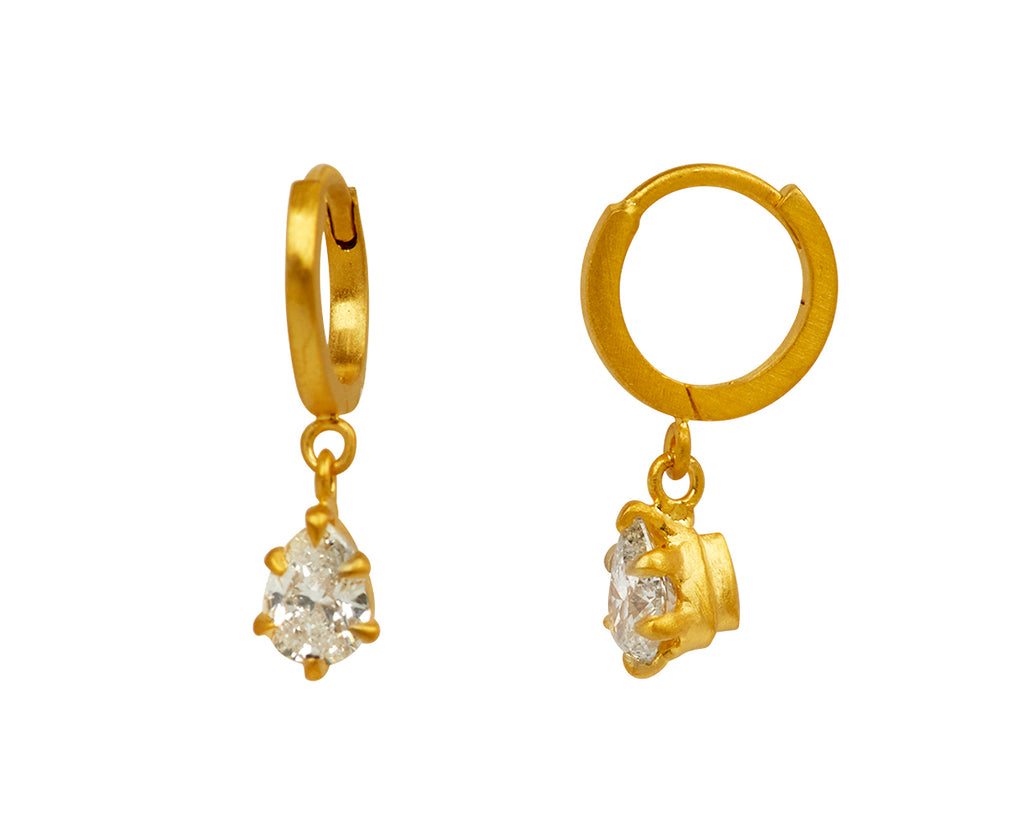 Diamond Drop Claw Fairy Hoop Earrings
