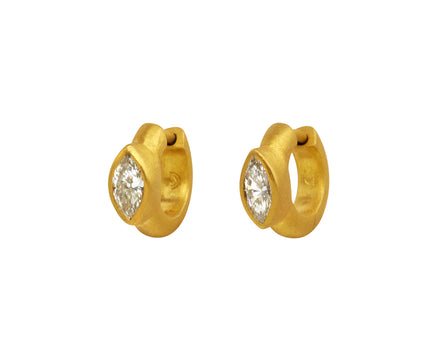 Marquise Diamond Signature Hoop Earrings