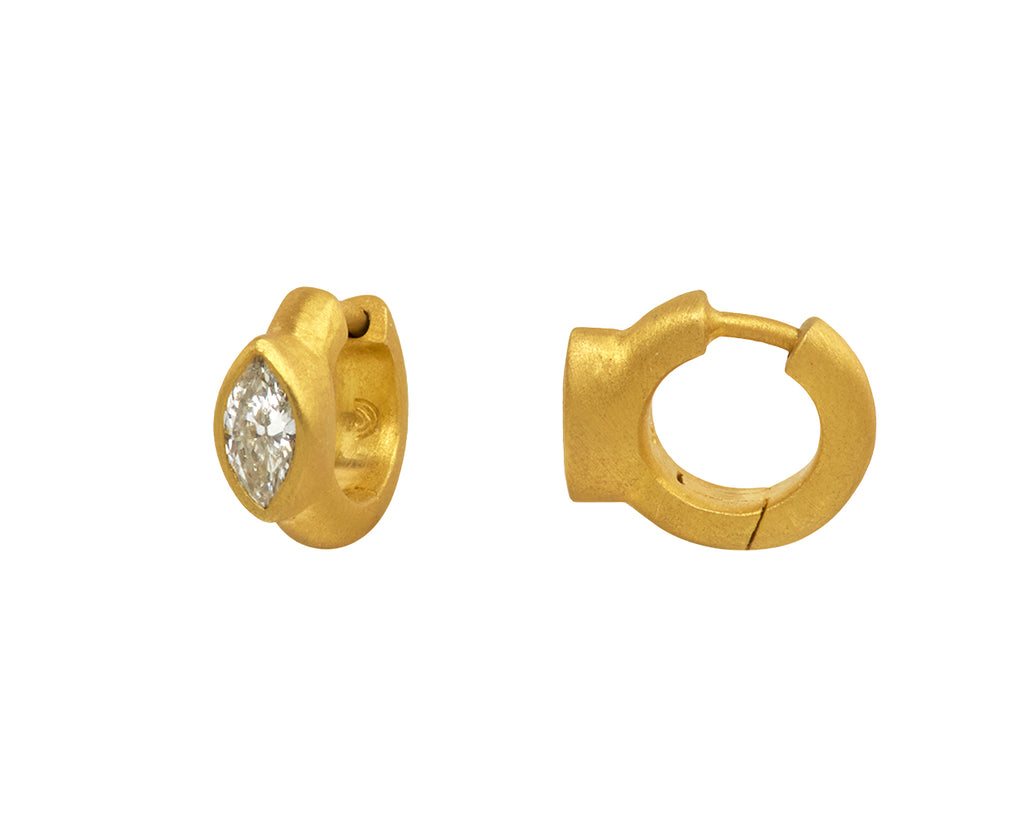 Marquise Diamond Signature Hoop Earrings
