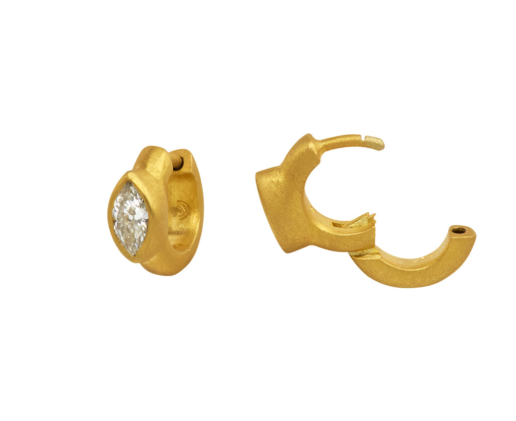 Marquise Diamond Signature Hoop Earrings