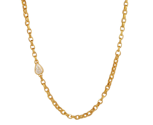 Darius White Pear Shaped Diamond Signature Chain Necklace