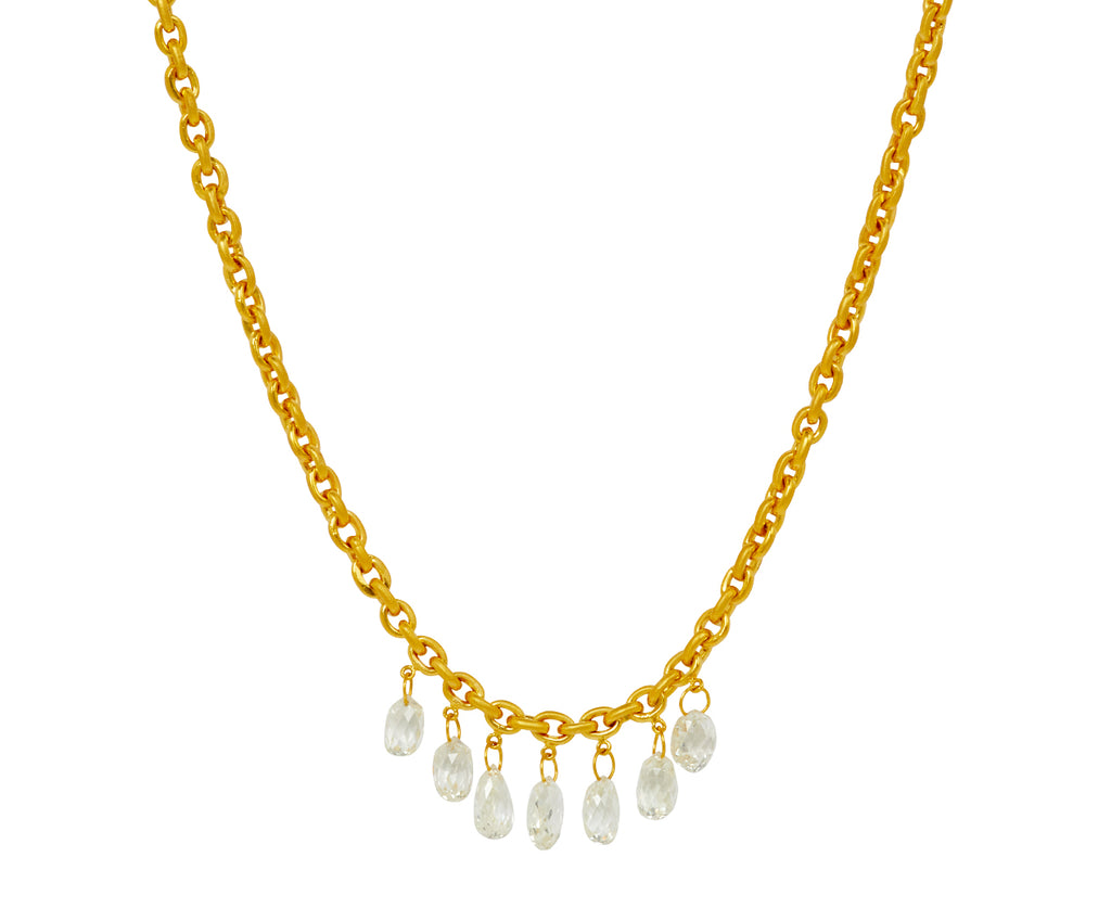 Diamond Briolette Diamond Drop Fairy Chain Necklace