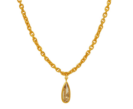 Champagne Diamond Drop Fairy Chain Necklace - TWISTonline 