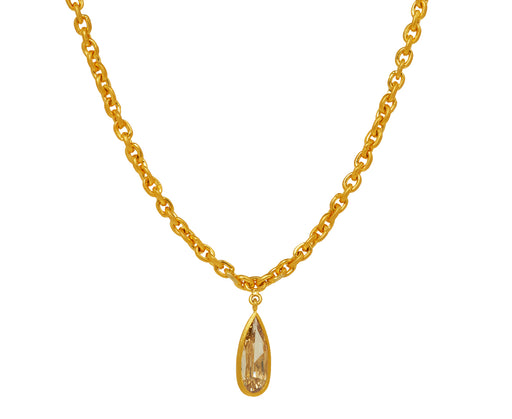 Champagne Diamond Drop Fairy Chain Necklace - TWISTonline 