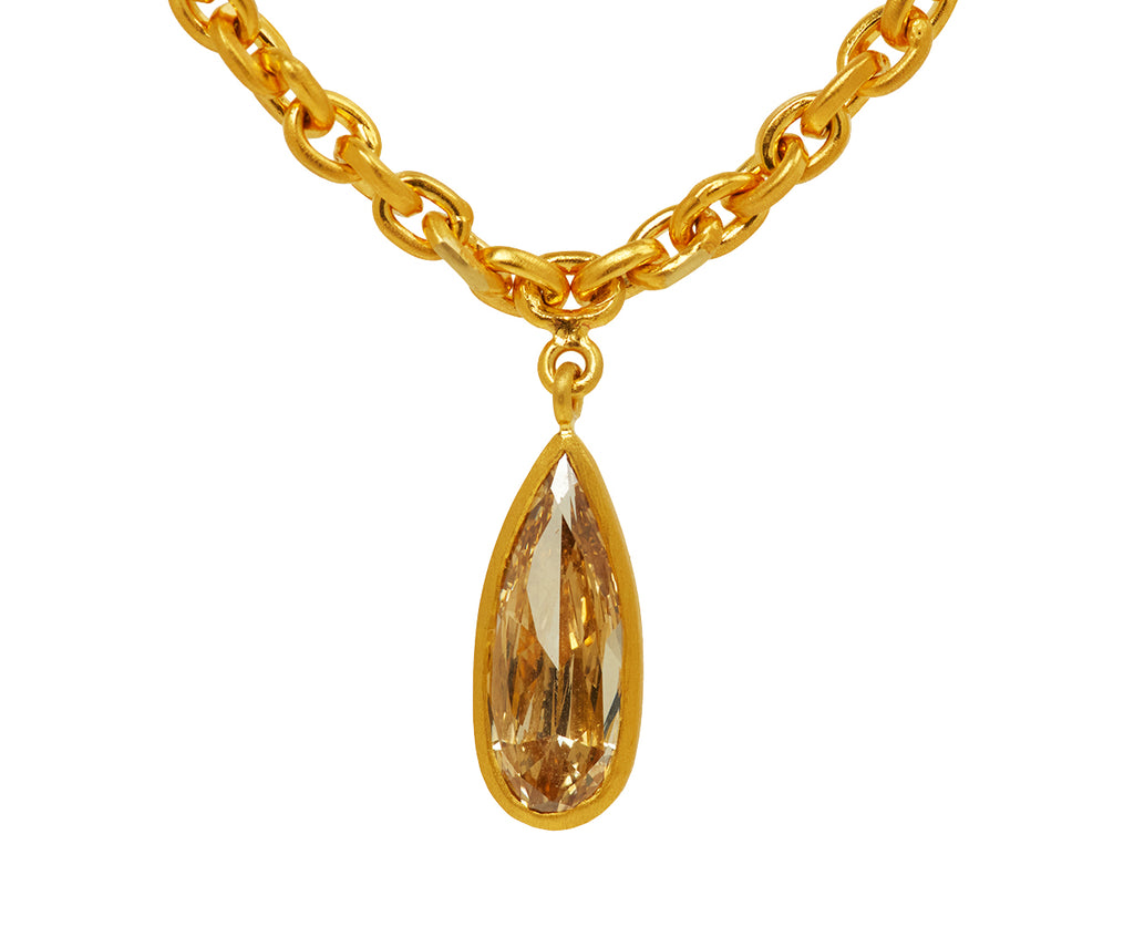 Champagne Diamond Drop Fairy Chain Necklace - TWISTonline 