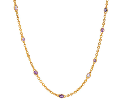 Purple Sapphire Fairy Chain Necklace
