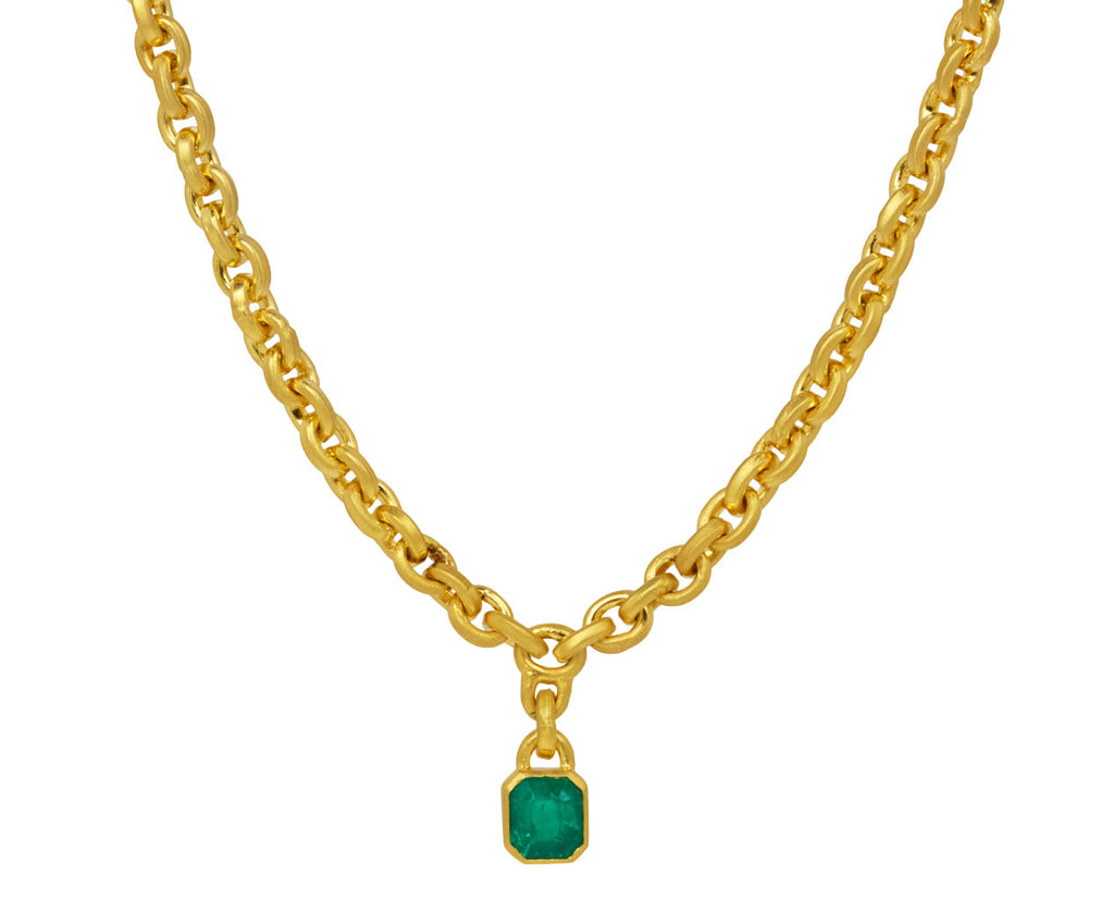 Oversized Signature Chain with Emerald Drop