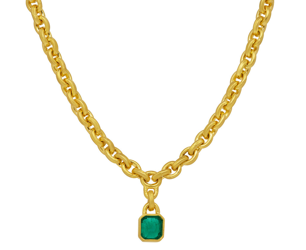 Oversized Signature Chain with Emerald Drop