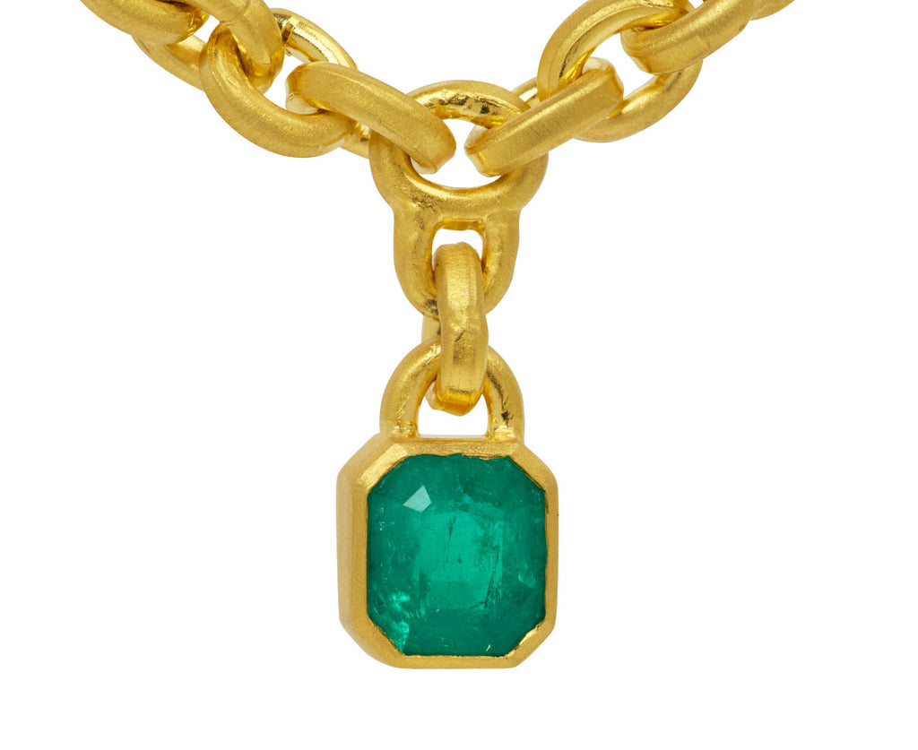 Oversized Signature Chain with Emerald Drop