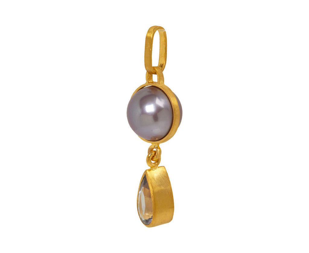 Lilac Pearl and Lilac Sapphire Gem Drop Pendant ONLY - TWISTonline 