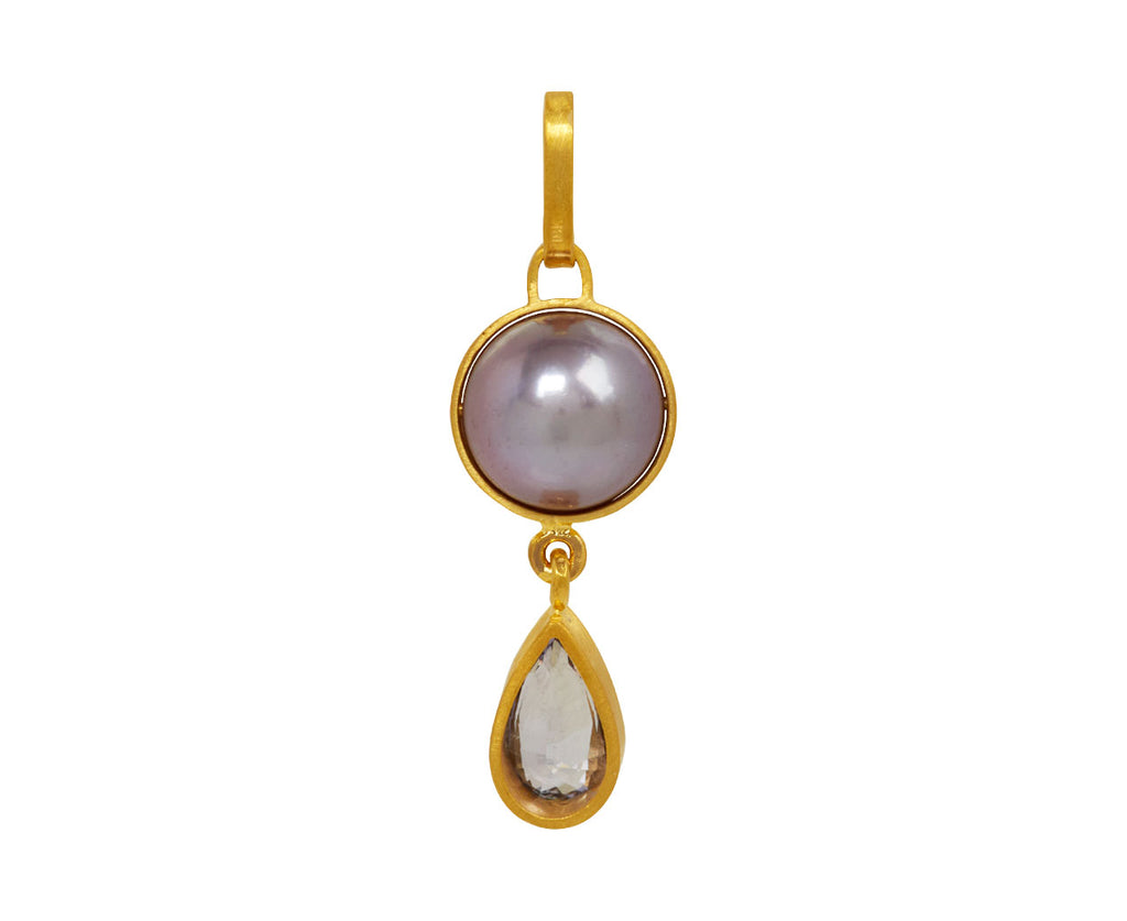 Lilac Pearl and Lilac Sapphire Gem Drop Pendant ONLY - TWISTonline 