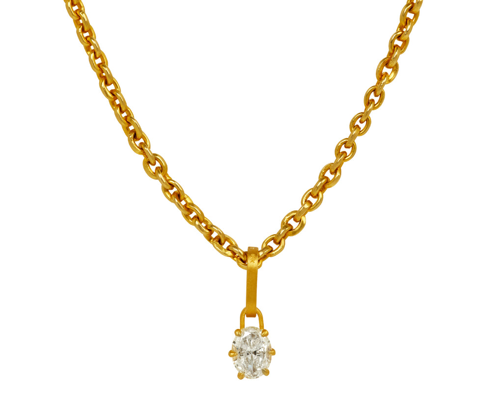 Oval Diamond Claw Pendant ONLY