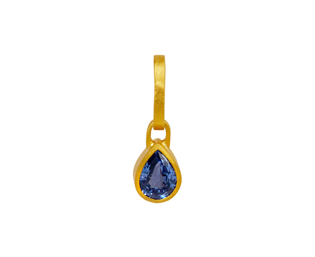 Pear Blue Sapphire Charm ONLY