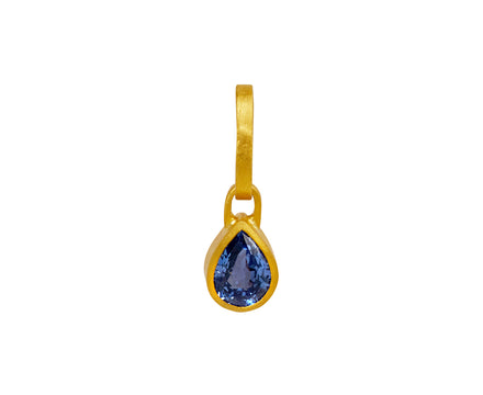 Pear Blue Sapphire Charm ONLY