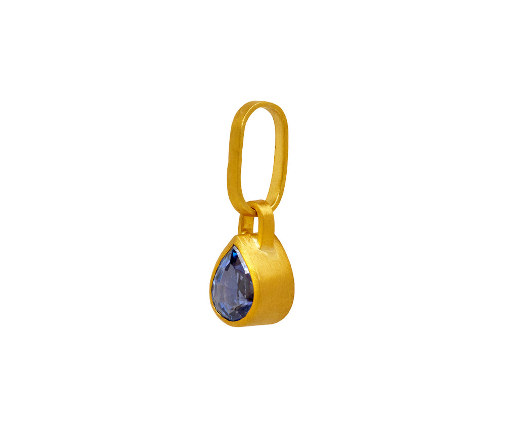 Pear Blue Sapphire Charm ONLY