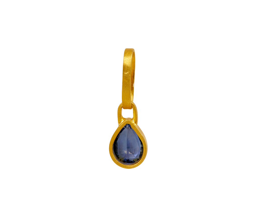 Pear Blue Sapphire Charm ONLY
