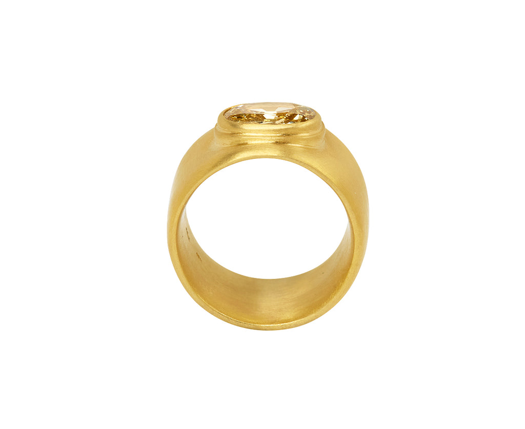 Oval Old Mine Cut Fancy Yellow Diamond Cigar Band