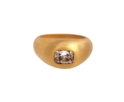 Fancy Brown Diamond Gem Signet Ring