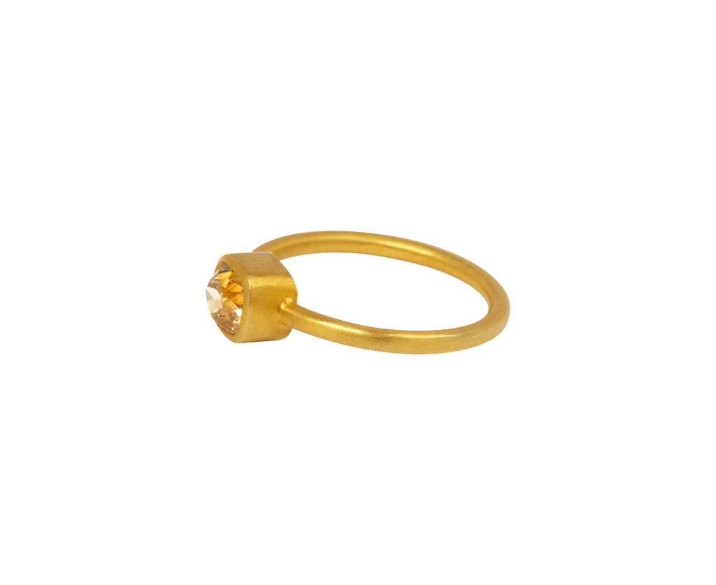 Old European Cut Pale Brown Diamond Gem Fairy Ring