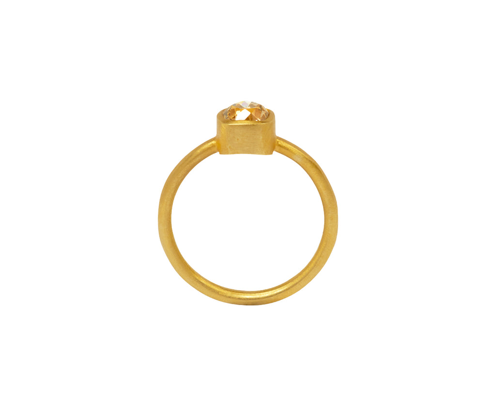 Old European Cut Pale Brown Diamond Gem Fairy Ring