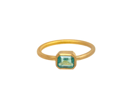 Mint Emerald Gem Fairy Band Ring