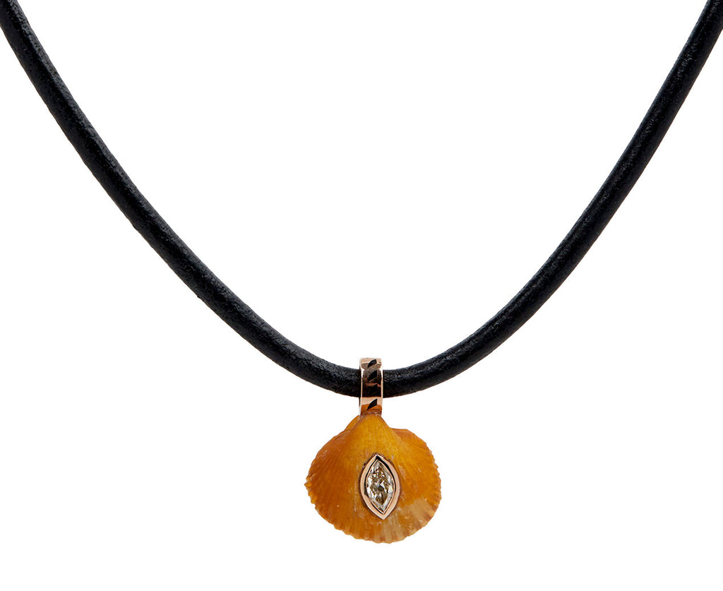 Anadara Fossil and Marquise Diamond Pendant ONLY