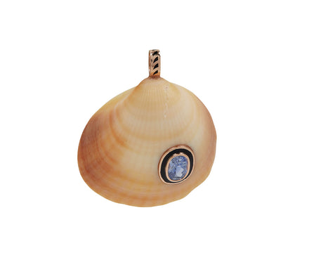 Natural Anadara Shell and Blue Sapphire Pendant ONLY