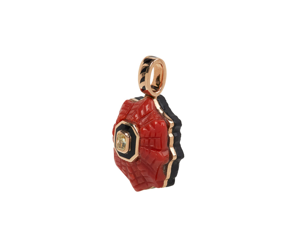 Dezso Coral Barnacle and Diamond Pendant ONLY - Side View