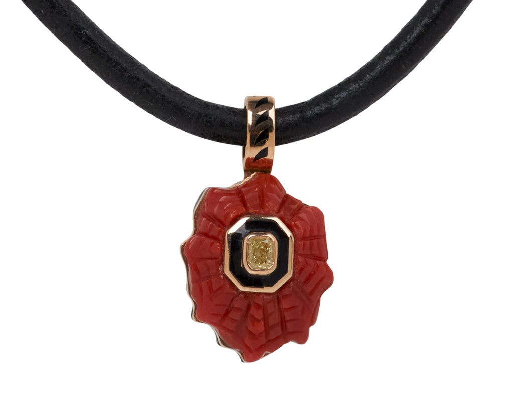 Dezso Coral Barnacle and Diamond Pendant ONLY - Closeup