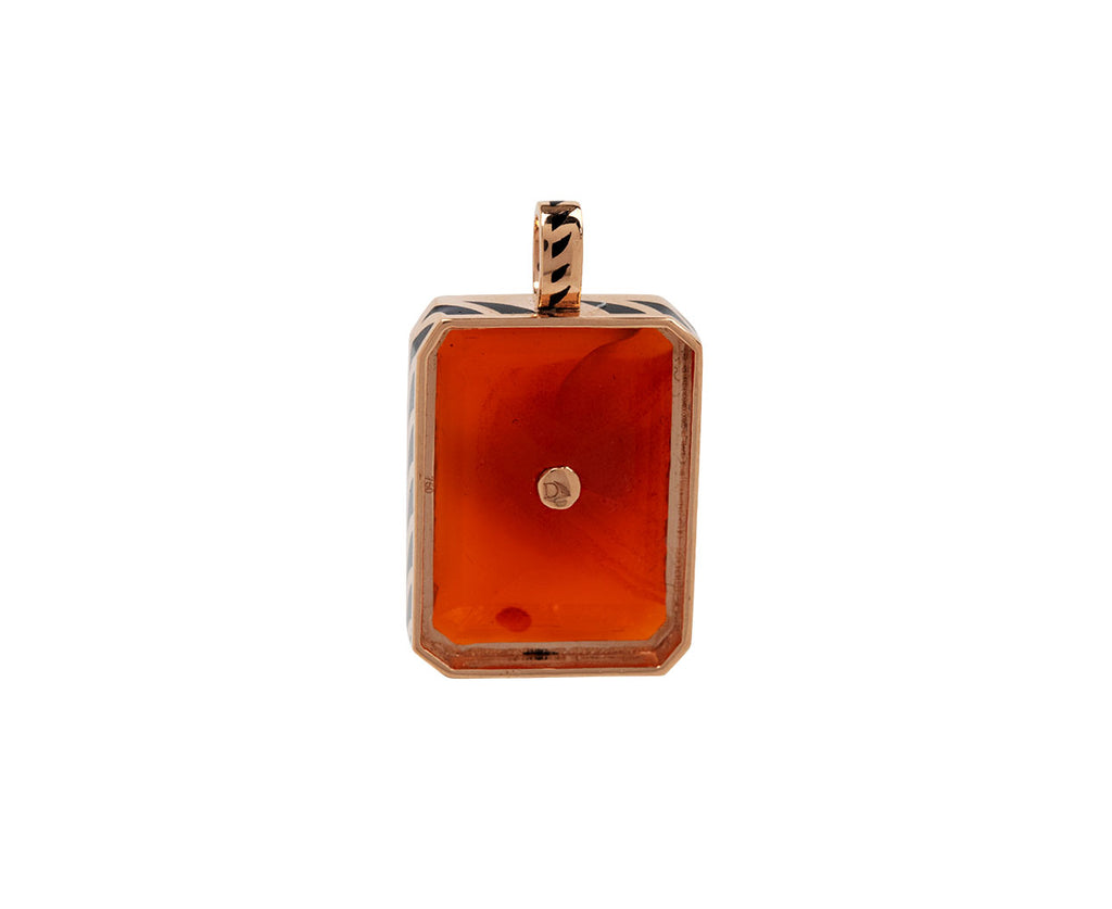 Dezso Carnelian and Coral Shell Charm Pendant ONLY - back View