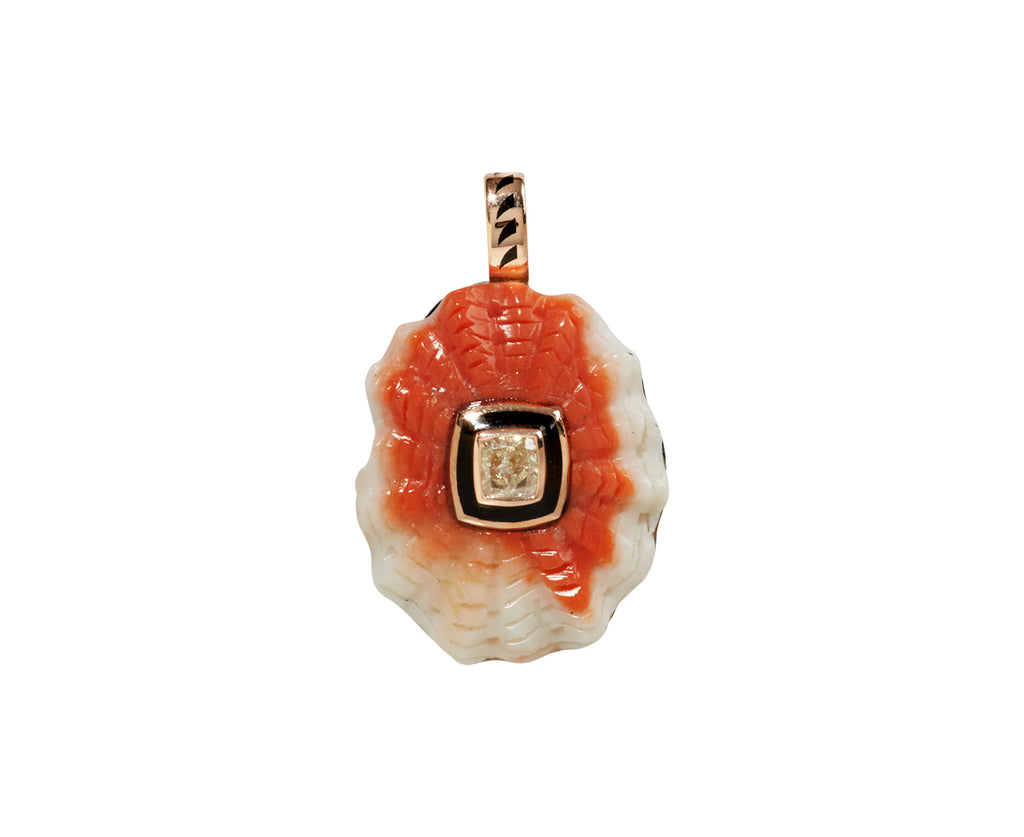 Dezso Coral Barnacle and Cushion Diamond Pendant ONLY